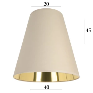 Elegancki duży abażur do lampy stojącej stożek 5S beż ze złotym wnętrzem 20/40 wys 45