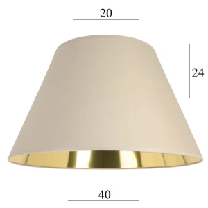 Abażur do lampy podłogowej ze złotym wnętrzem 6S-E27 beż 20/40 wys 24