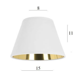 Biały abażur ze złotym wnętrzem do żyrandola 1S-E14 biały 8/15 wys 11
