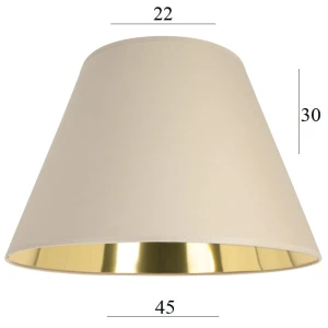 Duży abażur do lampy stojącej beżowo-złoty 8S beż 22/45 wys 30