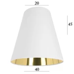 Biały abażur ze złotym wnętrzem 5S biały ze złotym wnętrzem 20/40 wys 45