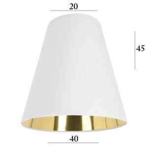 Biały abażur ze złotym wnętrzem 5S biały ze złotym wnętrzem 20/40 wys 45