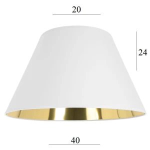 Duży biało-złoty abażur do lampy 6S-E27 biały 20/40 wys 24 