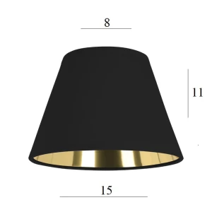 Czarno-złoty abażur do żyrandola 1S-E14 czarny 8/15 wys 11