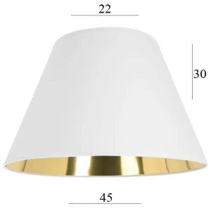 Abażur z błyszczącym złotym środkiem 8S biały 22/45 wys 30 
