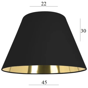 Elegancki czarny abażur złoty od wewnątrz 8S czarny 22/45 wys 30 