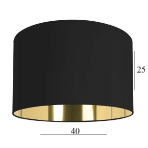 Czarny abażur ze złotym środkiem do lampy stojącej 14W E27 czarny 40/25 