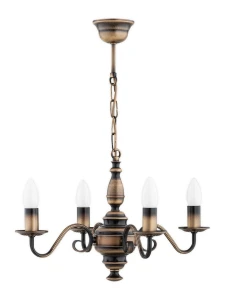 Lampa sufitowa wisząca do małego pokoju VELOTE 1O3484/W4/PAT/Le 4-płomienny