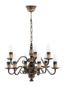 Żyrandol dwupiętrowy klasyczny VELOTE 1O3487/W9/PAT/Le 9-płomienny