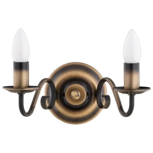 Kinkiet dwupłomienny w kolorze starego złota VELOTE 1O3481/K2/PAT/Le