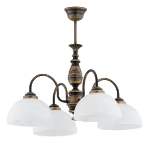 Patynowany żyrandol do pokoju FELOKS 1O3194 W4 PAT/Le 4-płomienny