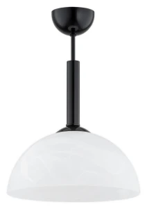 Krótka czarna lampa sufitowa na korytarz KLERO 1O3531 W1 CZA/Le 1-płomienna