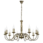 Ciemno-złoty żyrandol świecznikowy JASMIN 7710/20 10-ramienny