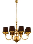Duży elegancki żyrandol z abażurami BATOME 11952/BM/8/ZŁ/J 8-płomienny
