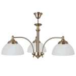 Żyrandol ze szklanymi kloszami w kolorze starego złota CAMELIA 615-3/C/K 3-płomienny