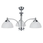 Krótki chromowy żyrandol ze szklanymi kloszami CAMELIA615-3/CH/C/K 3-płomienny