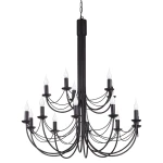 Duży klasyczny czarny żyrandol świecznikowy PORSE 13523/KA 15-ramienny  