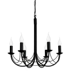 Klasyczny czarny żyrandol świecznikowy PORSE 13520/KA 6-ramienny