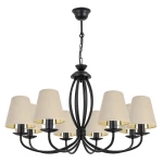 Elegancki czarny żyrandol do salonu OLIVER O3058 W8 CZA/AB/61/Le 8-ramienny
