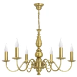 Złoty żyrandol w klasycznym stylu AMELIA CLASSIC O3586 W6 ZL 6-płomienny