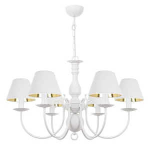 Biały żyrandol do pokoju MARIA BIAŁA O3126 W6 BIA/1S/62/Le 6-ramienny 