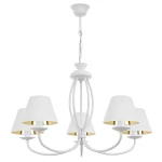 Żyrandol biały do pokoju OLIVER O3055 W5 BIA/1S/62/Le 5-płomienny