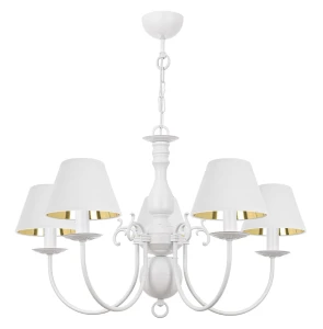 Klasyczna lampa wisząca biała MARIA BIAŁA O3125 W5 BIA/1S/62/Le 5-ramienna 