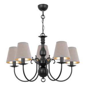 Wisząca czarna lampa 5-ramienna MARIA CZARNA O3125 W5 CZA/AB/56/Le 