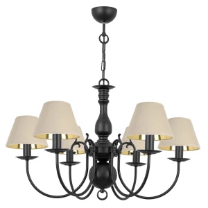 Elegancka czarna lampa wisząca MARIA CZARNA O3126 W6 CZA/1S/61/Le 6-ramienna