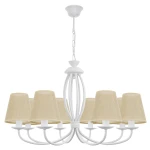 Elegancki klasyczny biały żyrandol OLIVER O3058 W8 BIA/AB/07/Le 8-płomienny