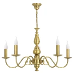 Elegancki złoty żyrandol do pokoju AMELIA CLASSIC O3585 W5 ZL 5-płomienny