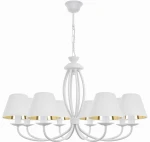 Elegancki stalowy żyrandol biały OLIVER O3058 W8 BIA/1S/62/Le 8-płomienny