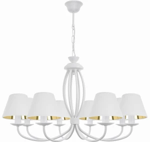 Elegancki stalowy żyrandol biały OLIVER O3058 W8 BIA/1S/62/Le 8-płomienny