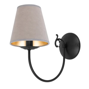 Lampa ścienna z abażurkiem z weluru MARIA CZARNA O3120 K1 CZA/AB/56/Le 