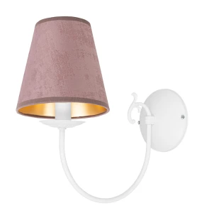 Piękna klasyczna lampa ścienna biała MARIA BIAŁA O3120 K1 BIA/AB/52/Le 