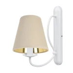 Biały kinkiet z beżowym abażurem OLIVER O3050 K1 BIA/AB/61/Le