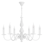 Biała lampa sufitowa w stylu angielskim AMELIA CLASSIC O3586 W6 BIA 6-płomiennya