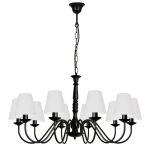 Szeroki żyrandol klasyczny w kolorze czarnym JASMIN 7710/27/01/AB 10-ramienny