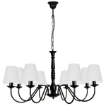 Ośmiopłomienny czarny żyrandol klasyczny JASMIN 7788/27/01/AB