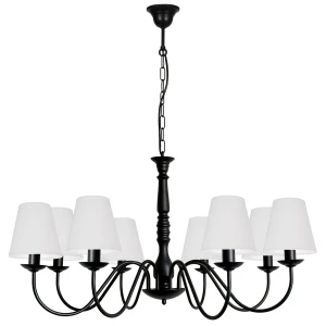 Ośmiopłomienny czarny żyrandol klasyczny JASMIN 7788/27/01/AB