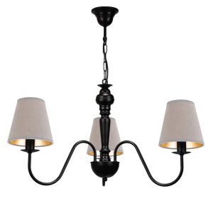 Metalowa lampa sufitowa z welurowymi abażurami GOLDSUN AB 1337G/27/56 3-ramienny