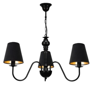 Lampa wisząca czarno-złota do salonu GOLDSUN AB 1337G/27/53 3-ramienny
