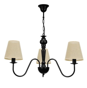 Lampa wisząca z lnianymi abażurami GOLDSUN AB 1337G/27/07 3-ramienny