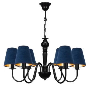 Granatowa elegancka lampa nowojorska GOLDSUN AB 1335G/27/55 6-ramienny