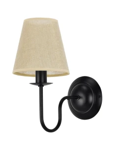 Pojedynczy kinkiet z lnianym, materiałowym abażurem GOLDSUN AB 1338G/27/07