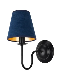 Lampa ścienna z granatowym abażurem GOLDSUN AB 1338G/27/55