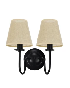 Kinkiet do salonu z beżowymi abażurkami GOLDSUN AB 1339G/27/07