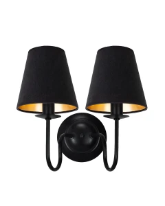 Kinkiet podwójny w stylu klasycznym czarny GOLDSUN AB 1339G/27/53