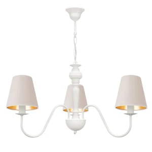 Żyrandol biały w stylu tradycyjnym GOLDSUN AB 1337G/26/50 3-ramienny 