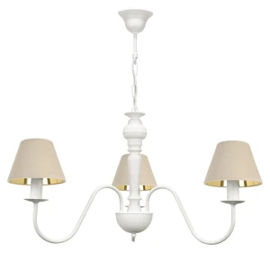 Lampa wisząca z beżowymi abażurami GOLDSUN 1S 1337G/26/61 3-ramienny